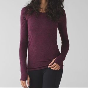 Lululemon Burgundy Swiftly Tech Long Sleeve Crew